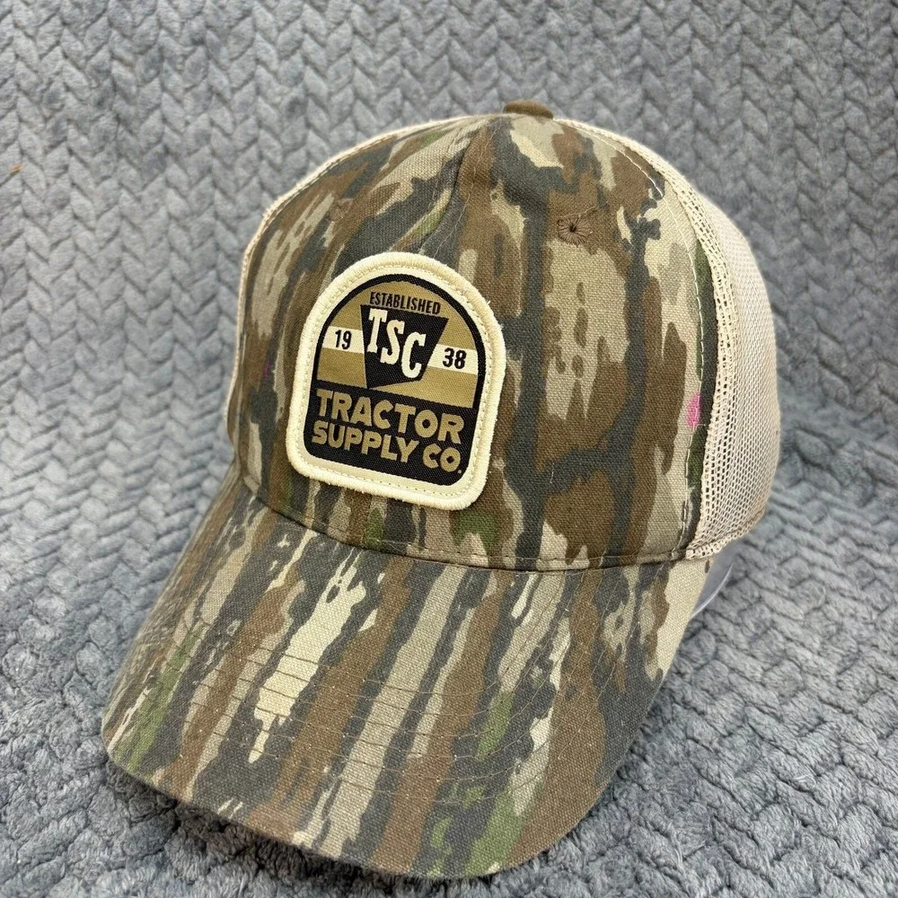 Tractor Supply Co TSC Camo Trucker Hat Mesh Snapback Outdoor Cap Camouflage